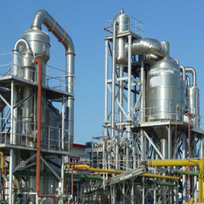 Forced circulation rising film evaporator