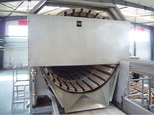 Rotary drum brush washer